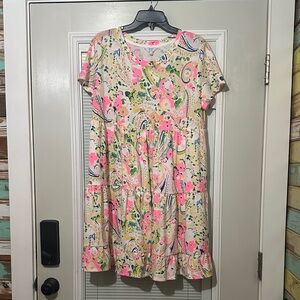 crown & ivy Floral Paisley Midi Dress in Cream, Pink, Green, Blue